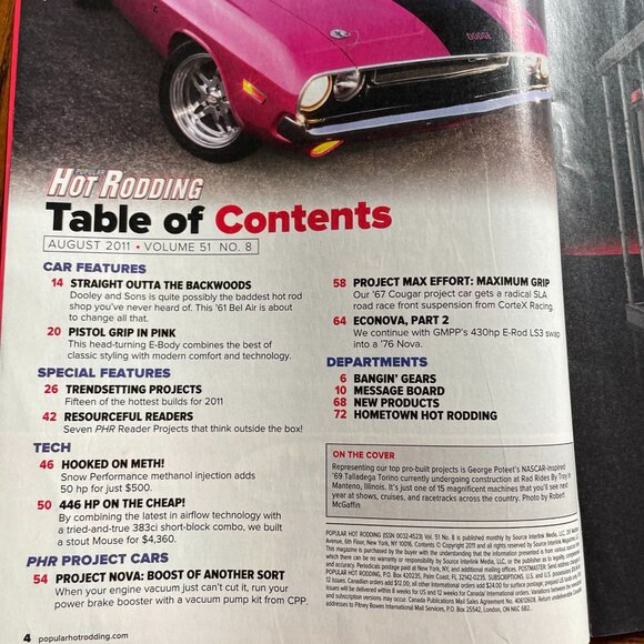 Popular Hot Rodding Magazine August 2011 Vol 51 No 8 u Pro Projects - Picture 4 of 7